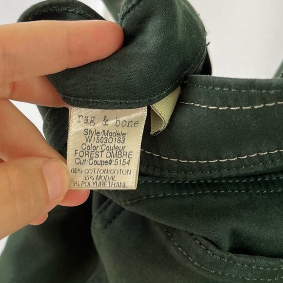 Rag & Bone 24 The Legging Skinny Jeans Jeggings Forest Ombre Green - Picture 7 of 8